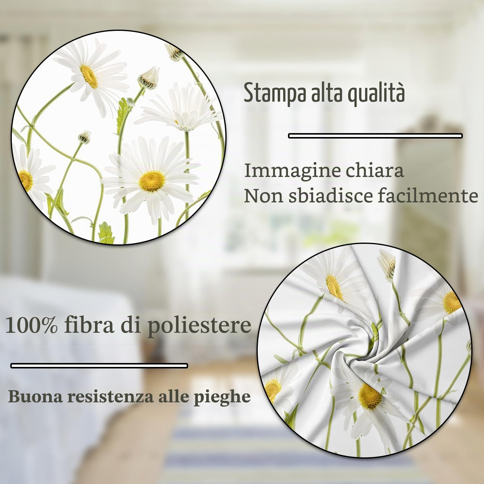 Set Copripiumino Matrimoniale 240x220, Motivo Margherita Floreale 3D Biancheria da Letto Per Bambini E Adulti 1 Copripiumino 240 x 220 cm + 2 federe 50 x 75 cm