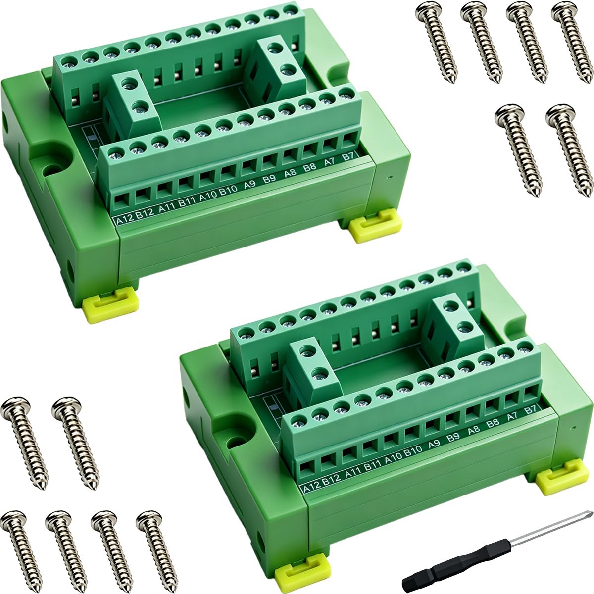 DAOKAI Power Distribution Board, 2x12 Terminal Block, 30A 300V, 2Set