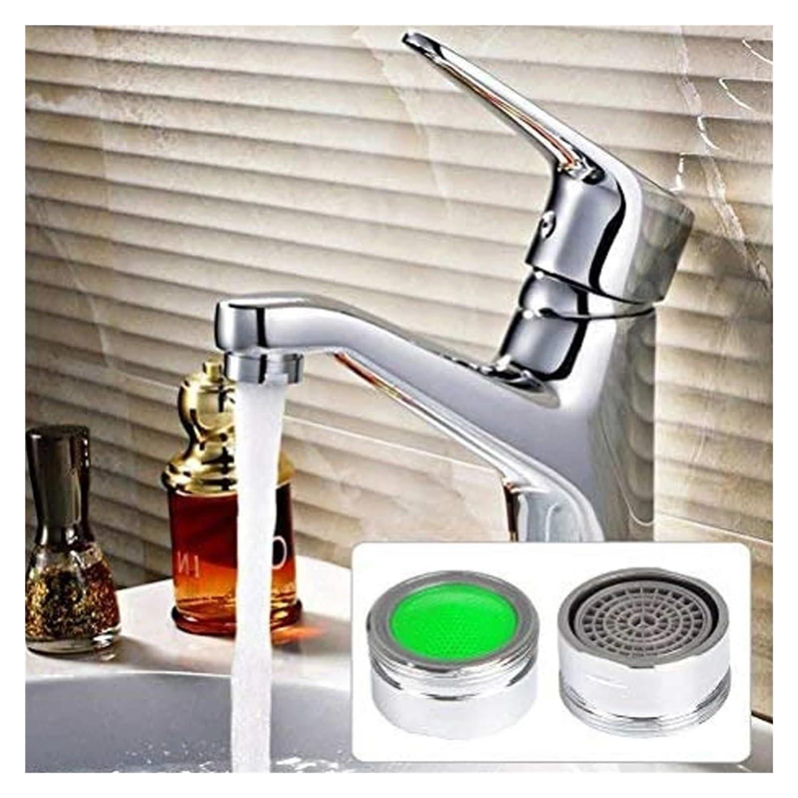 Ricambio aeratore Cucina Bagno Rubinetto Aeratore M24 Maschio Ottone Cromato Filtro ABS Risparmio Acqua Confezione Da 20(Brass 24mm 3l)