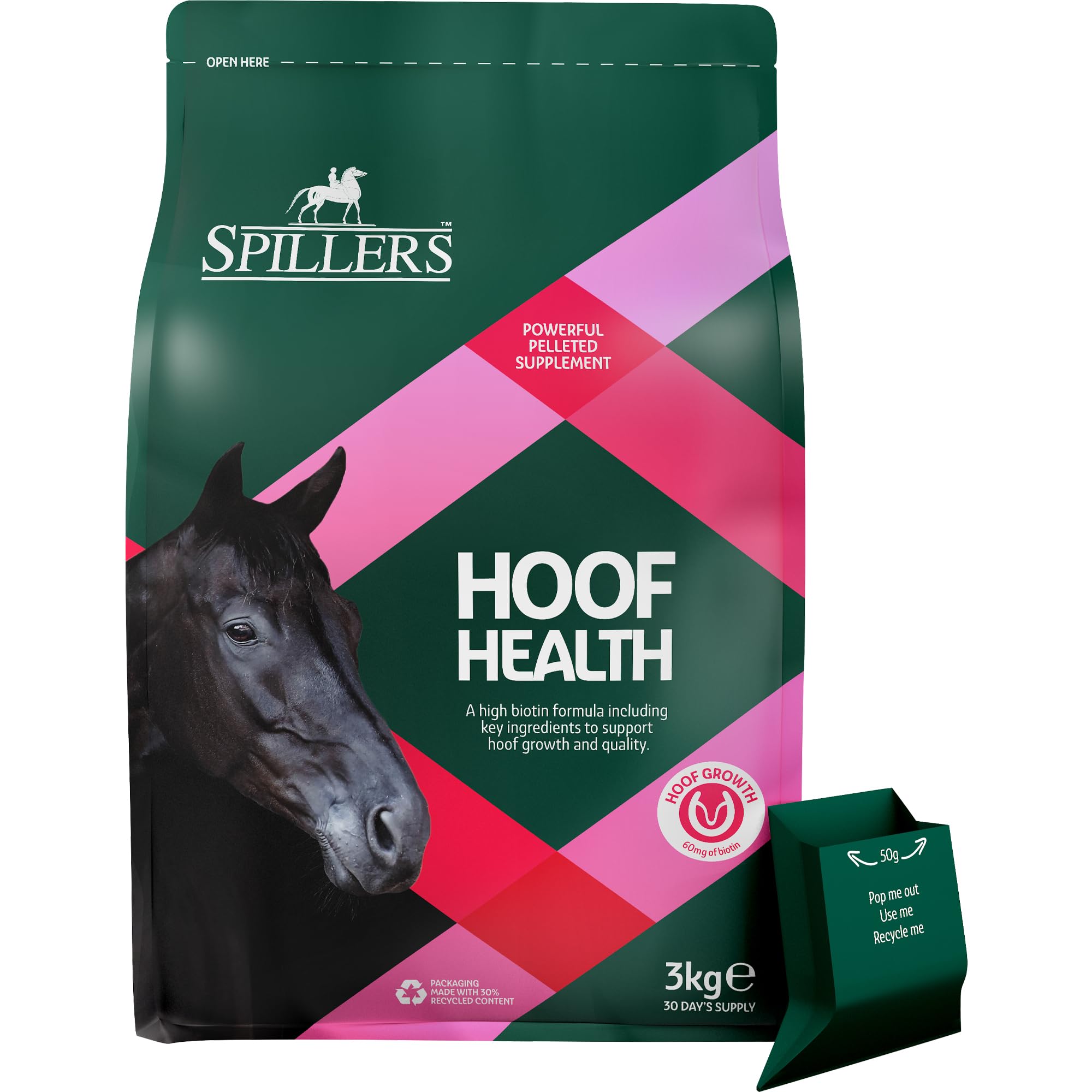 SPILLERS Hoof Health Horse Supplement (3kg) Hoof Support with Biotin for Horses and Ponies Supports Hoof Growth and Dry