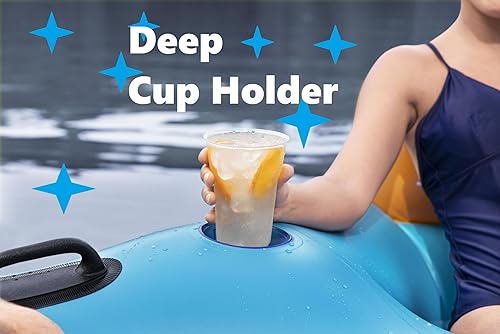 Miniatura 5 de Barra inflable de piscina para adultos, isla flotante para lago, flotadores para 5 personas para adultos, flotador para múltiples personas, balsa de