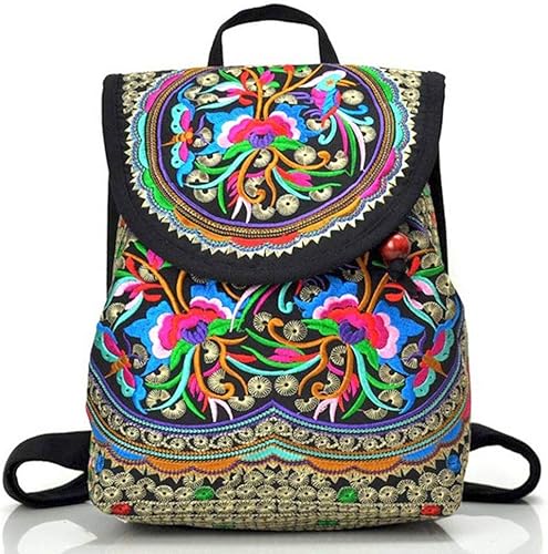 Goodhan - Mochila de viaje para mujer diseño clásico de bordado étnico