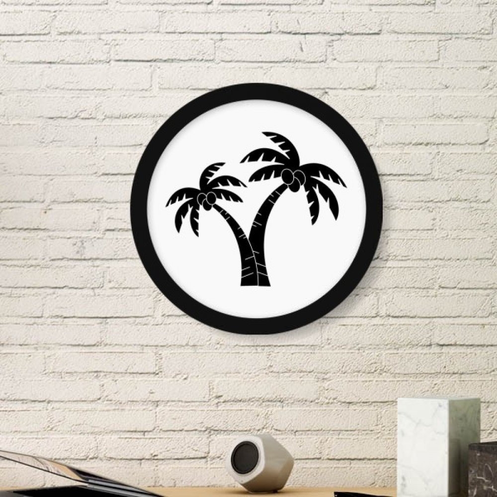 Plage art peinture cadre photo rond bois DIYthinker noir petit format décoration murale