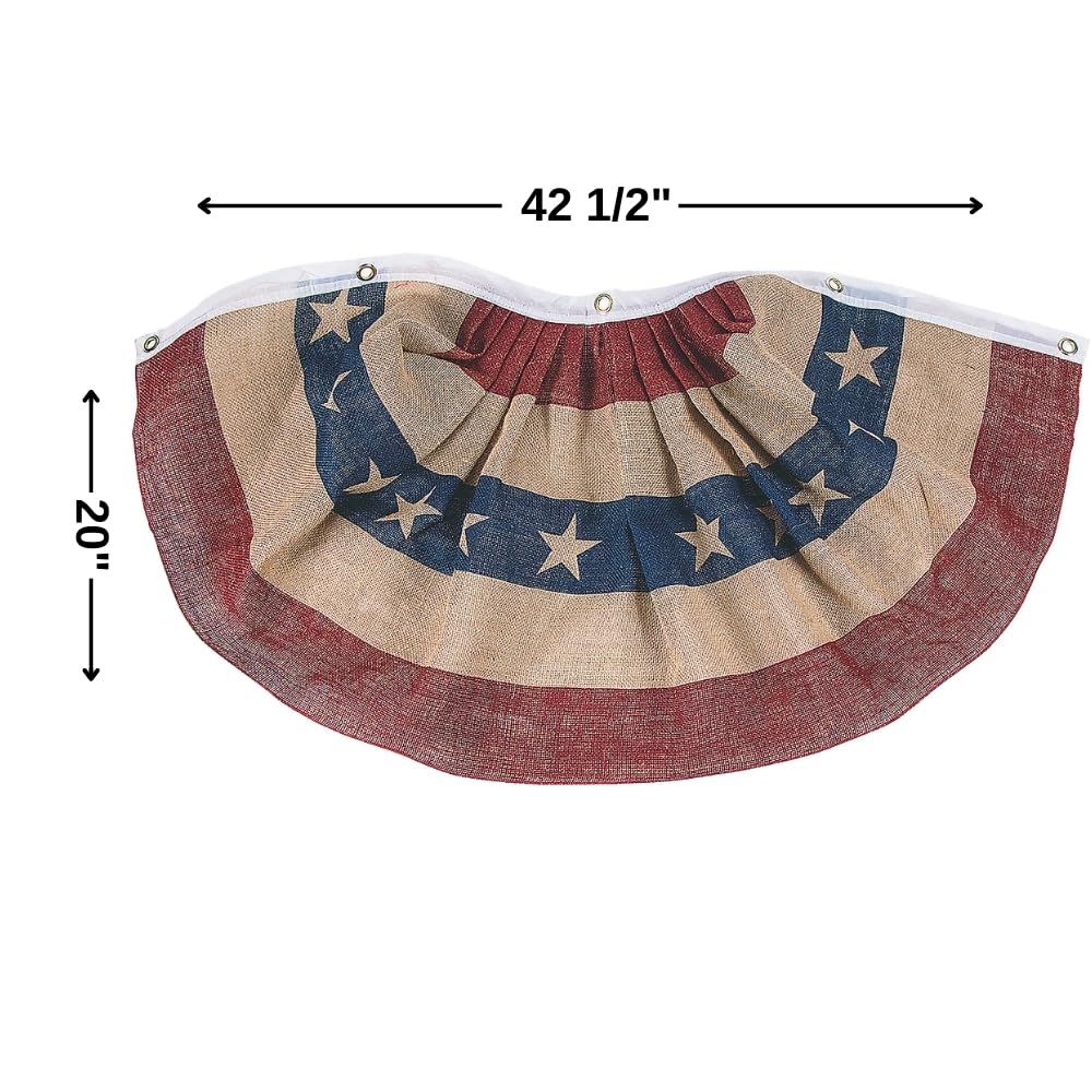 USA Patriotic Bunting Flag - 39x22 Inch Fourth Of July Decoration, Outdoor/Indoor