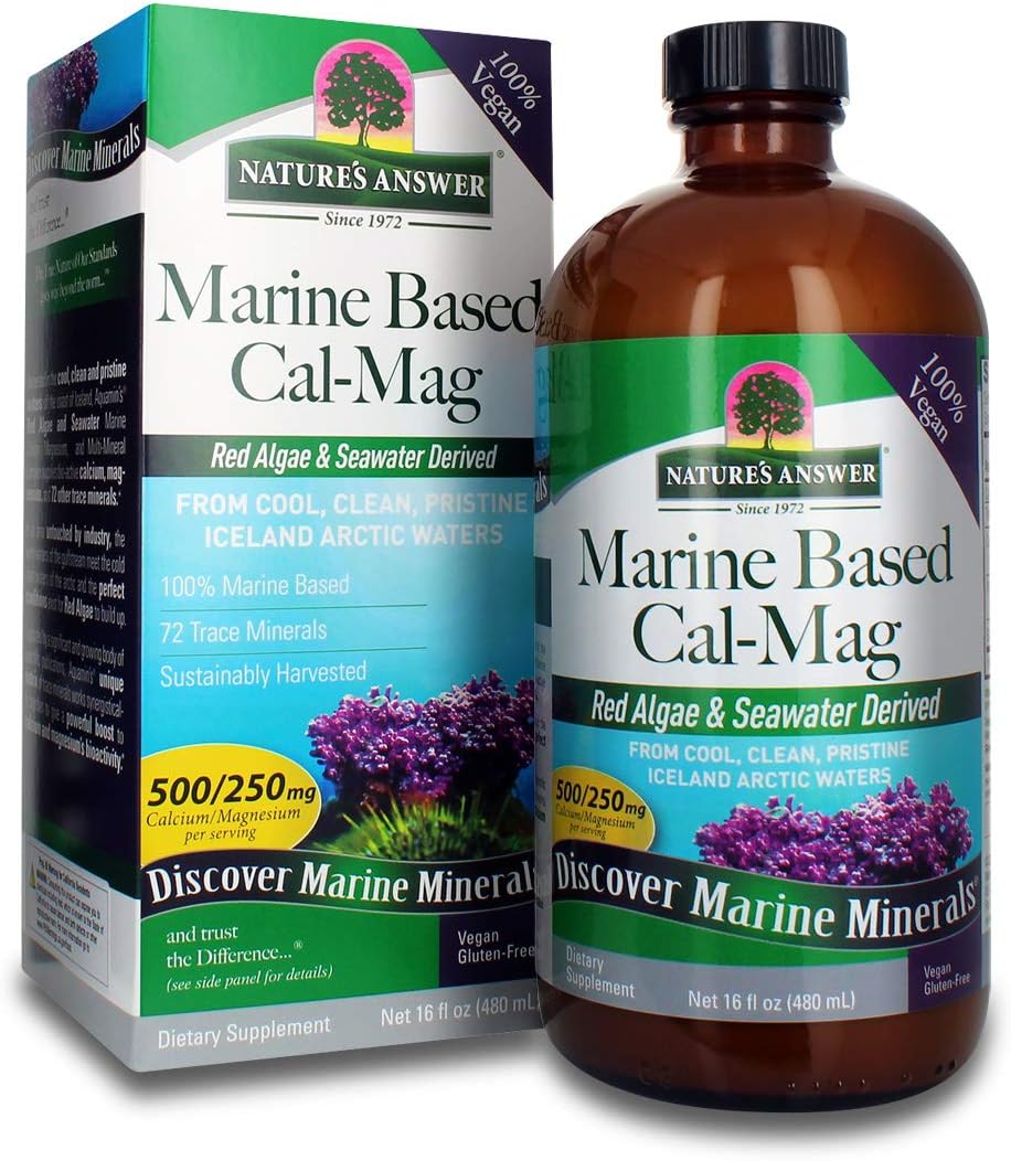 Nature's Answer Marine Based Calcium Magnesium, Vanilla Cream, 16-Ounce | Natural Immune Support | Maintains Healthy Bones | Promote Heart Health | Muscular Function Support