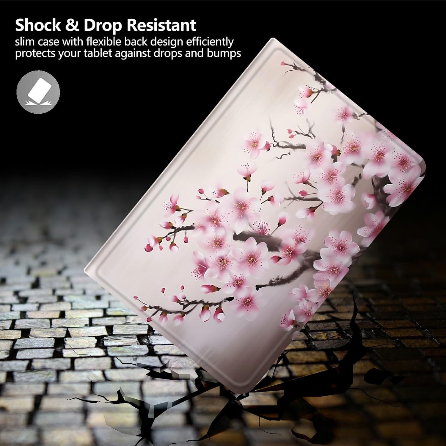 Case for 10.1" Amazon Fire HD 10 Tablet (13th Generation,2023 Release),Slim PU Leather Folding Stand Protive Cover with Auto Wake/Sleep for Kindle Fire HD 10 Tablet 2023,Cherry Blossom