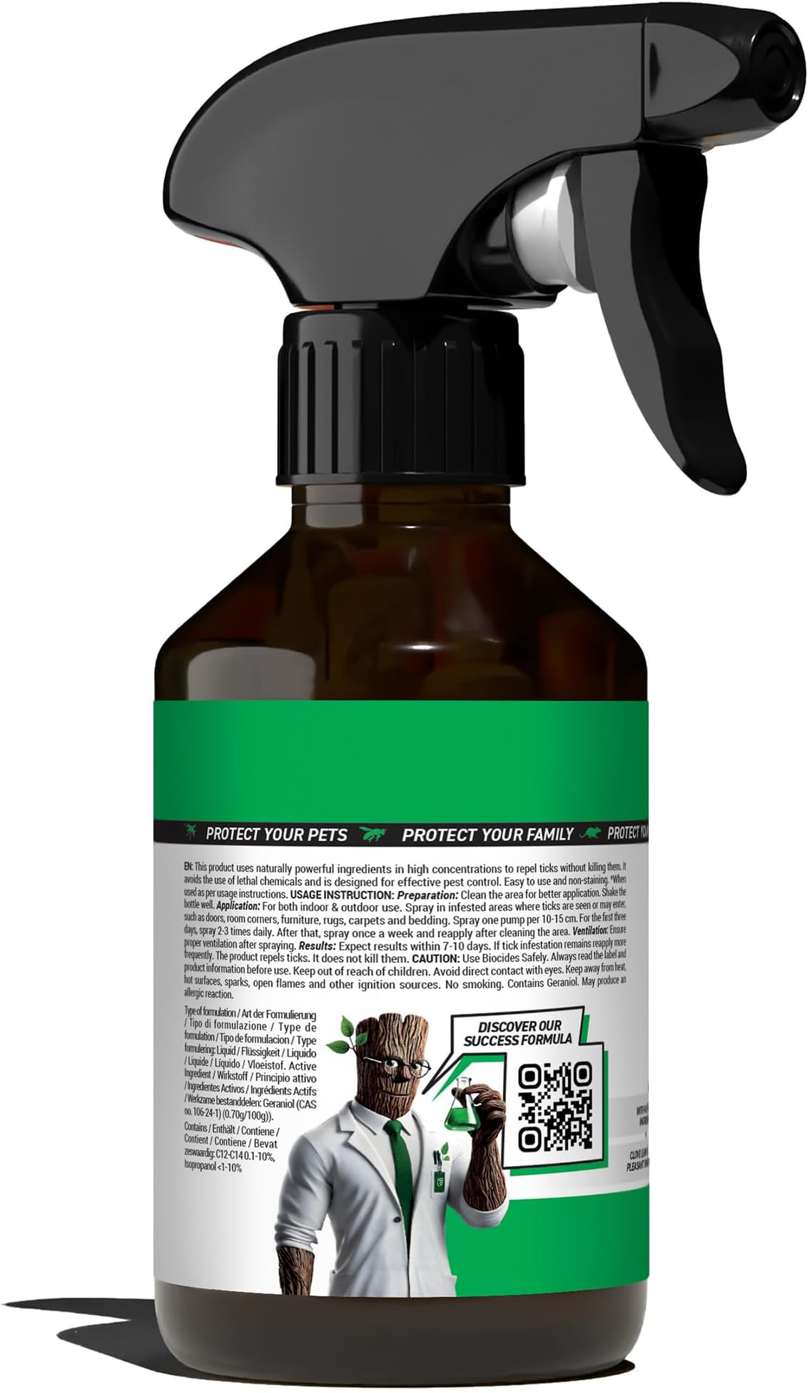 RepellShield Natural Tick Protection - 250ml - Skin-friendly tick spray as a protective barrier for humans, body insect spray and tick repellent for cats and dogs