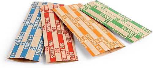 Miniatura 10 de L LIKED Paquete de 100 envolturas de monedas planas a rayas 100 surtidos