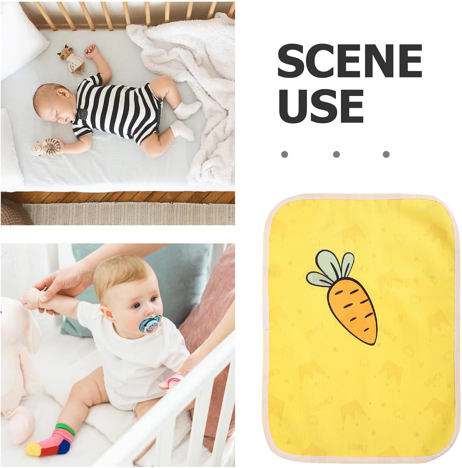 Vaguelly ’s Waterproof Bed Pad, 35x45cm Reusable Breathable Mattress Protector for Bedwetting, Incontinence Pee Pad with Dual-Sided Cartoon Design, Suitable and Babies