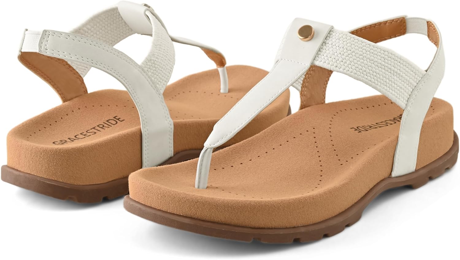 Women's Orthopedic Flat Sandals T-Strap Flip Flops with Arch Support, Comfortable Casual for Everyday Wear - Image 3
