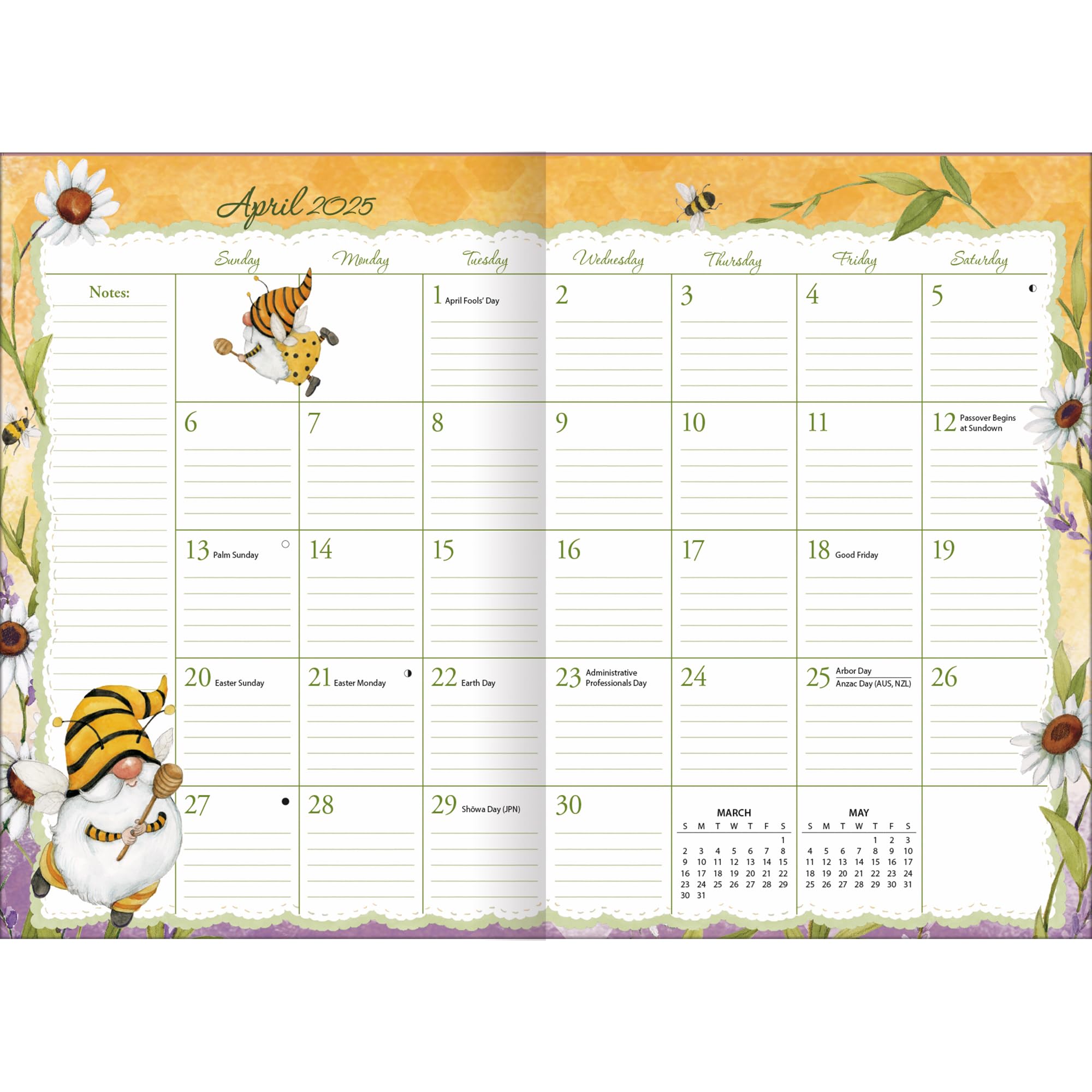 LANG Gnome Sweet Gnome 2025 Planner mensile (25991012126)