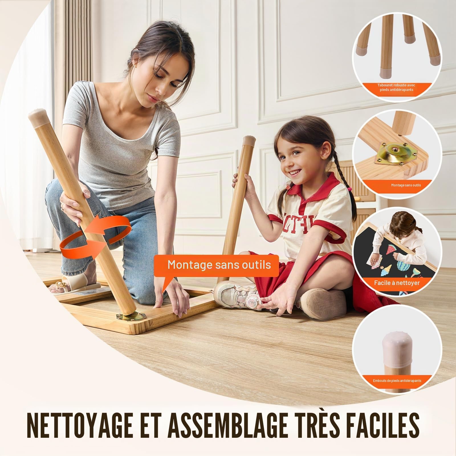 VEVOR Table d'Activités pour Enfants, Table d'Exploration Sensorielle avec 3 Bacs de Rangement et 1 Porte-Papier, Table d’Eau et de Sable en Bois, Intérieure/Extérieure, pour Dessiner et Étudier