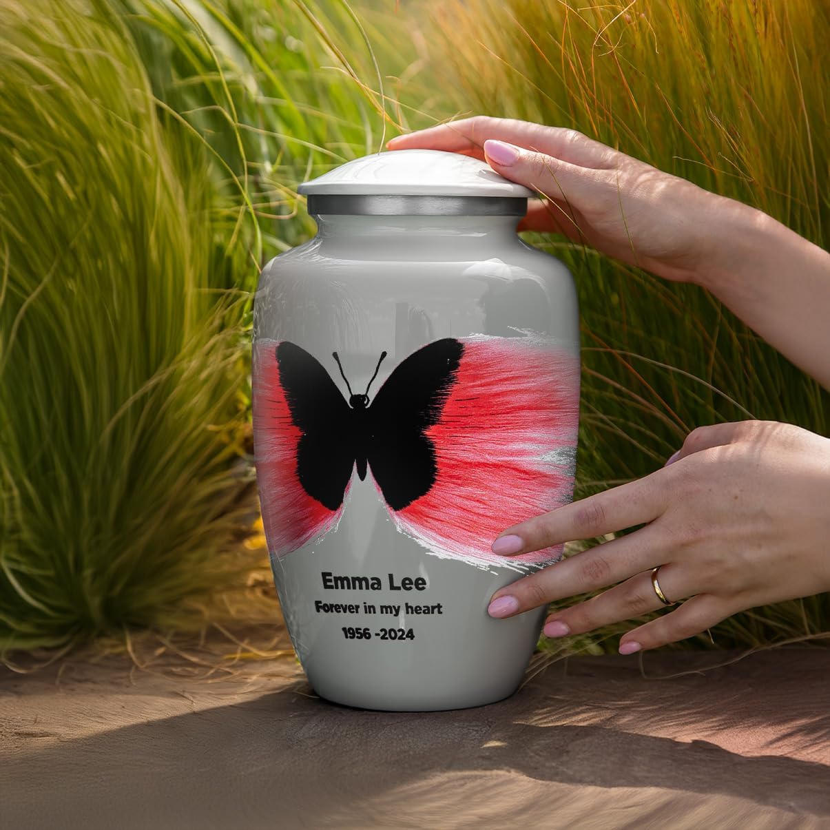 Personalized Urns for Human Ashes - Made in U.S.A Cremation Urns, Funeral Urn for Ashes for Women & Men, Decorative Urns - Butterfly Urn, Large