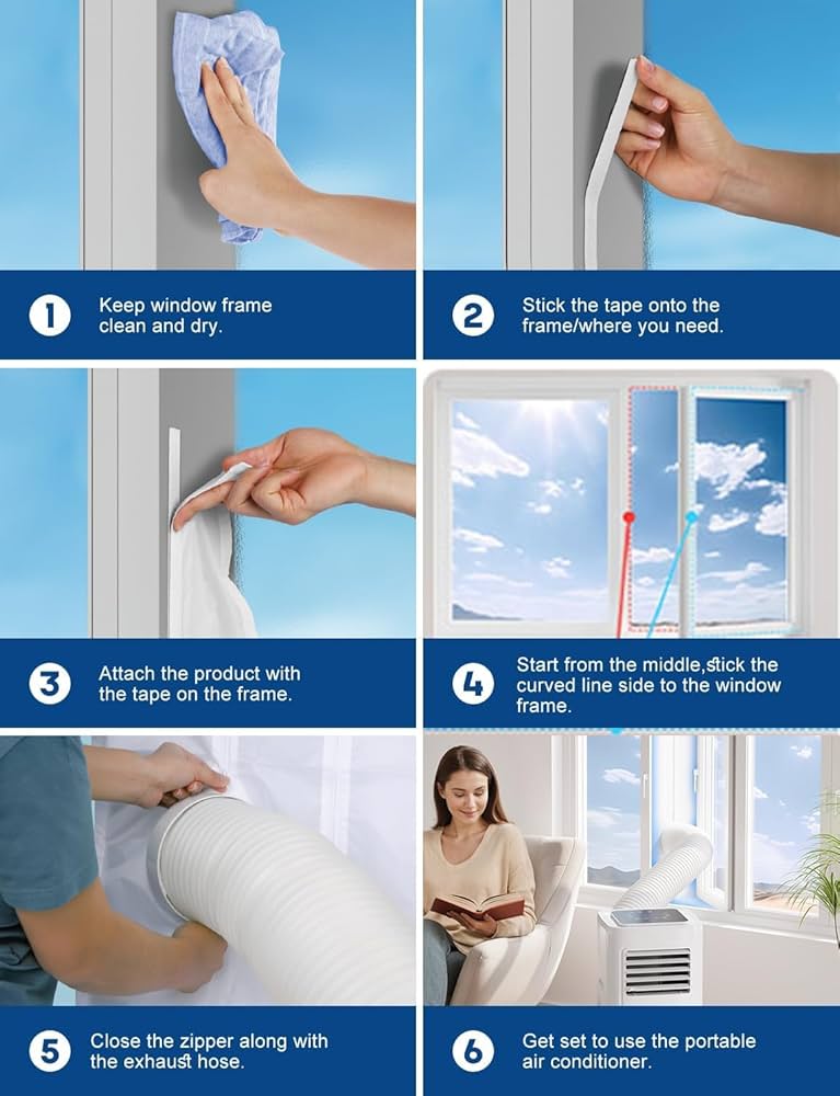 スポットクーラーJYWINA窓密封布ウィンドウシール 4Mシーリングクロス付 Amazon.co.jp: エアコン窓用シールクロス エアコンシールクロス