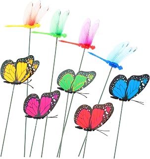 VICASKY 48Pcs PVC Butterfly Garden Stakes Adjustable Wings for Indoor Pots
