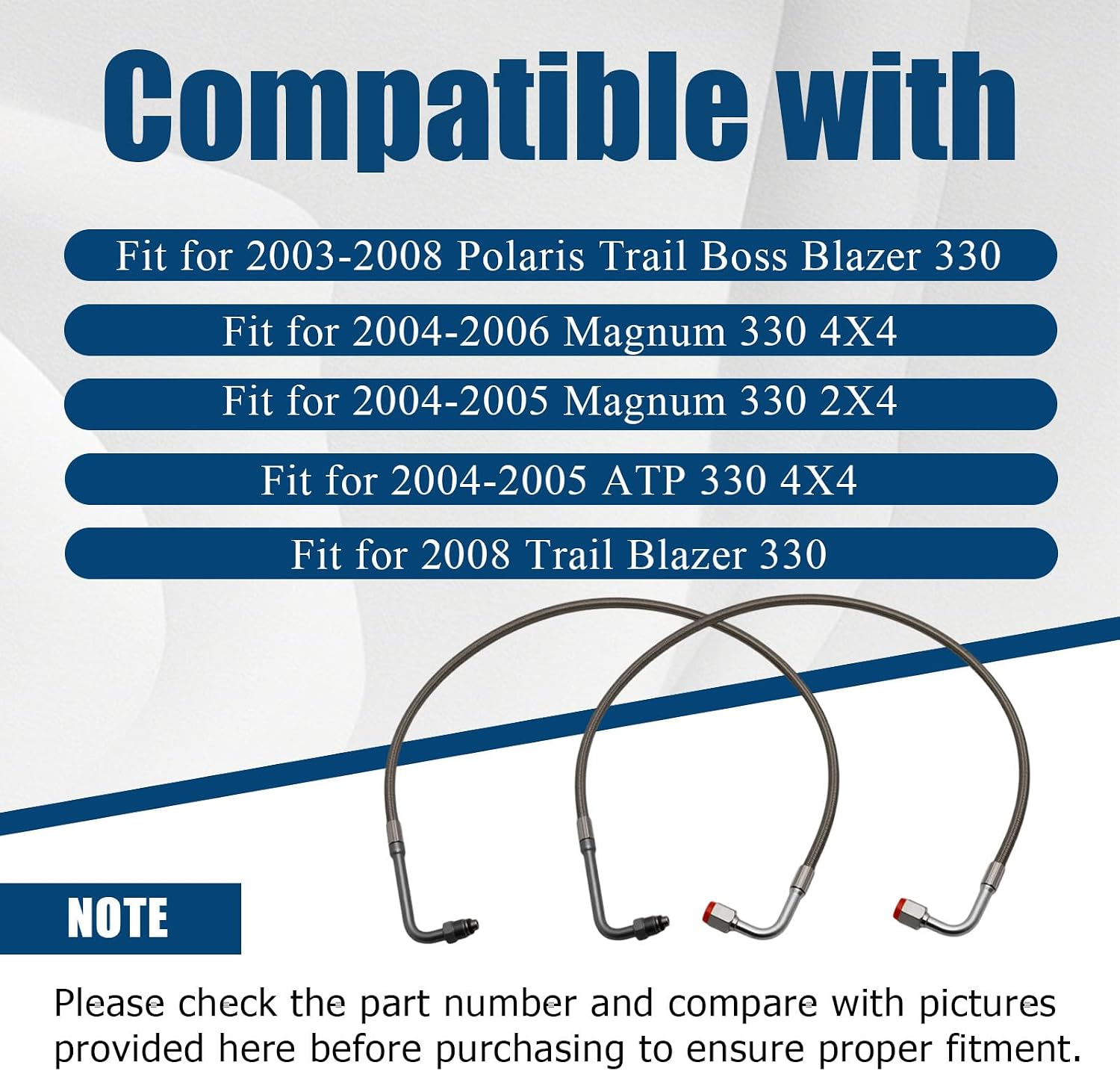 Engine Cooling System Oil Hose Kit Fit for Polaris 2003-2008 Trail Boss Blazer 330 for 2004-2006 Magnum 330 4X4 2X4 for 2004-2005 ATP 330 4X4 for 2008 Trail Blazer 330 Replace for 2204030 5412355
