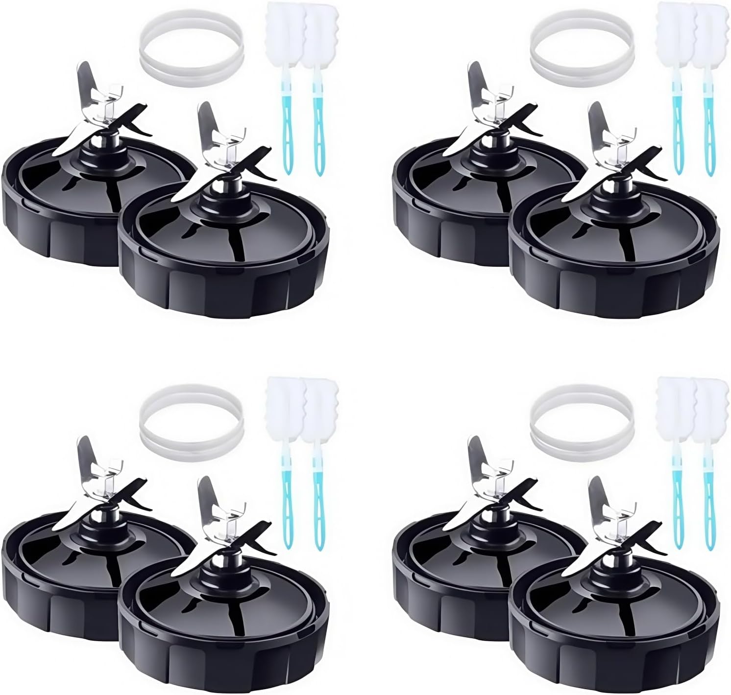 4 - Pack 7 - Fins Extractor Blades: Perfect Replacement Parts， Compatible for Nutri Ninja Blenders, Compatible with Auto IQ BL682, BL480, BL640, NN102 & More​