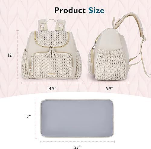Miniatura 6 de mommore Bolsa de pañales pequeña mochila para pañales elegantes mochilas de viaje para bebés con bolsillos aislados, cambiador, correas para