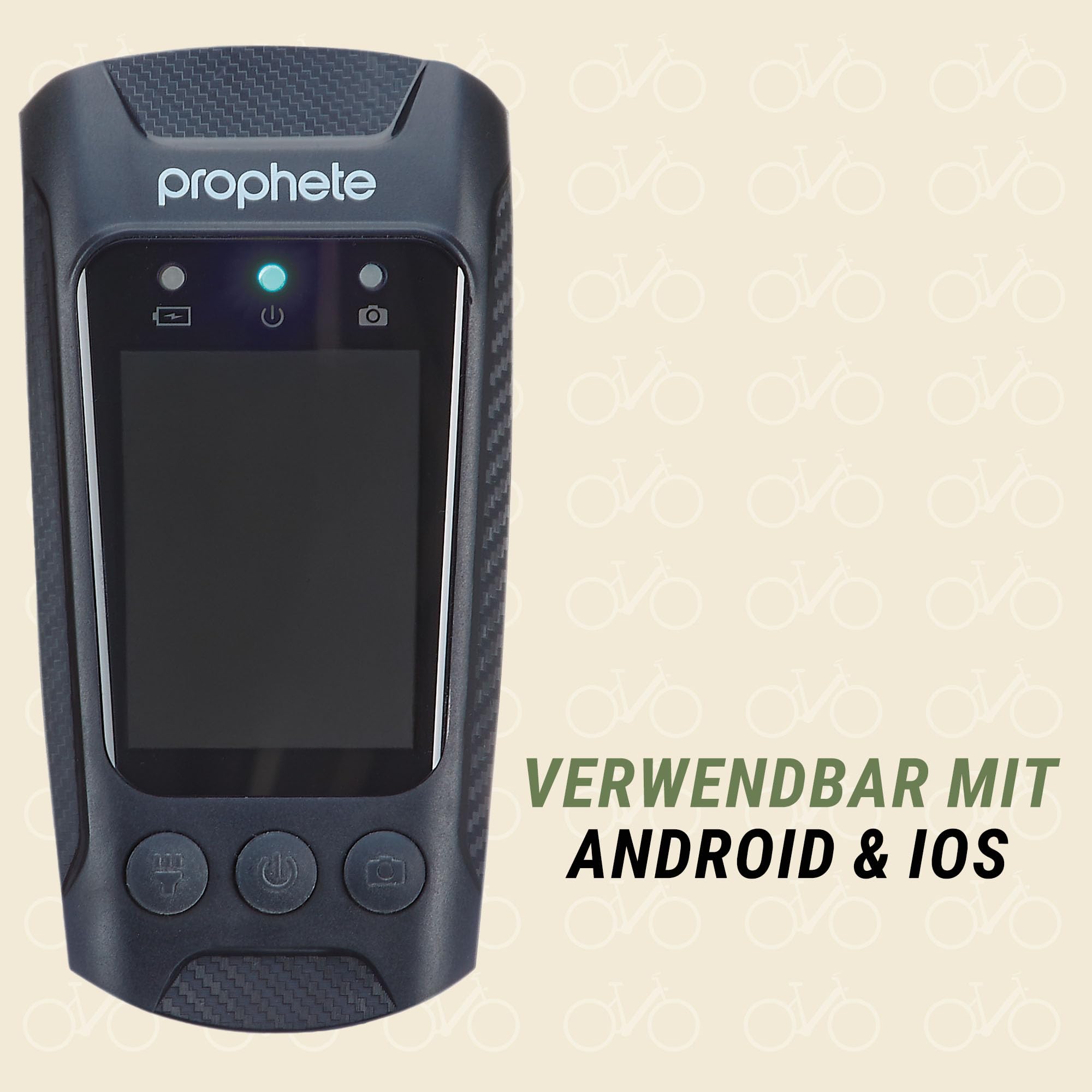 Prophete Fahrrad Dashcam – 4K 30 fps Video, 20 MP Fotos, Front- & Rückfahrkamera, 4,5 Std. Aufnahmezeit, App-Steuerung für iOS & Android, robuste Lenkerhalterung, USB-C Ladefunktion