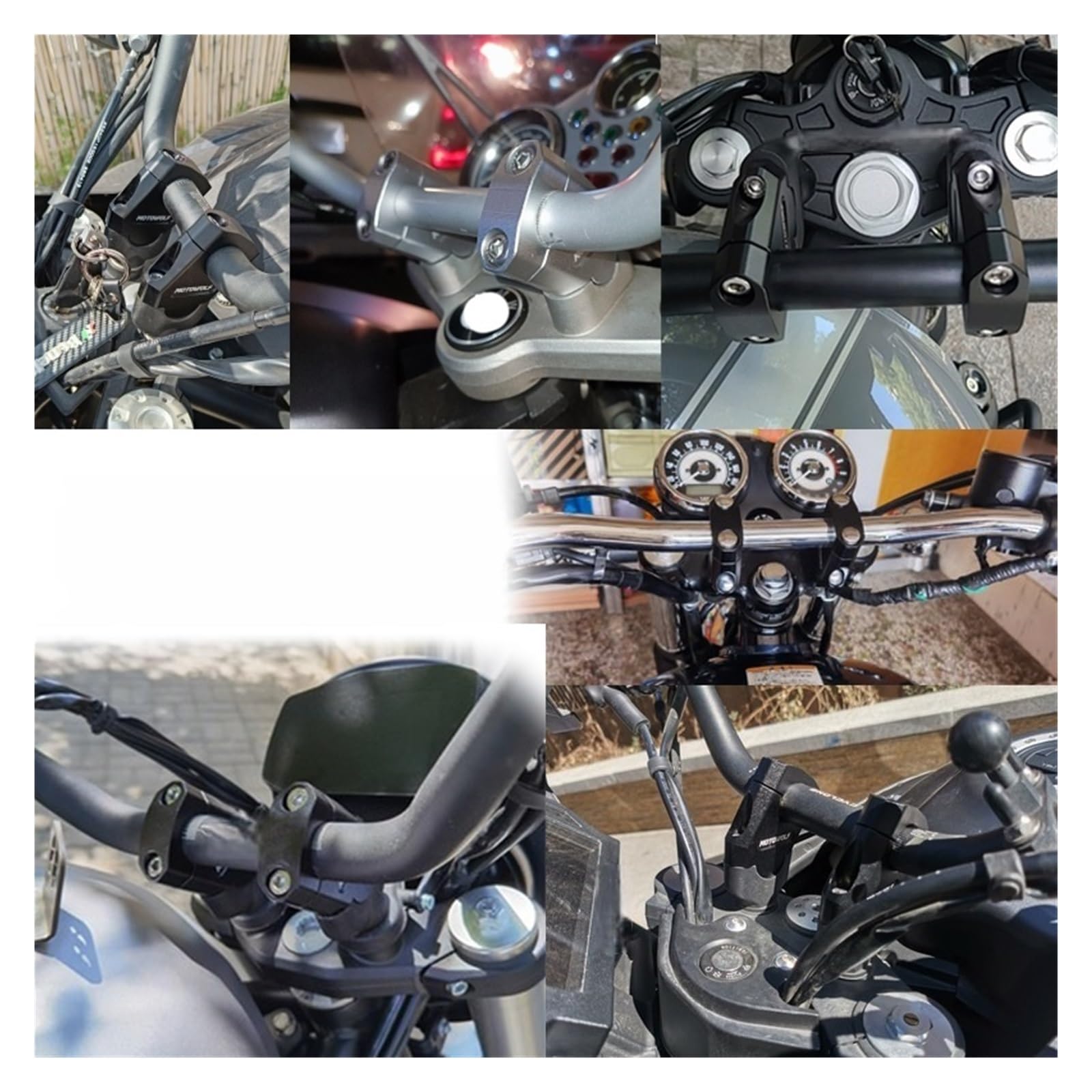 Passend Für Honda NTV650 NTV 650 Deauville 700 Varadero 125 Motorrad Lenker Riser Bar Montieren Griff Klemme Lenker Riser(22mm Silver)