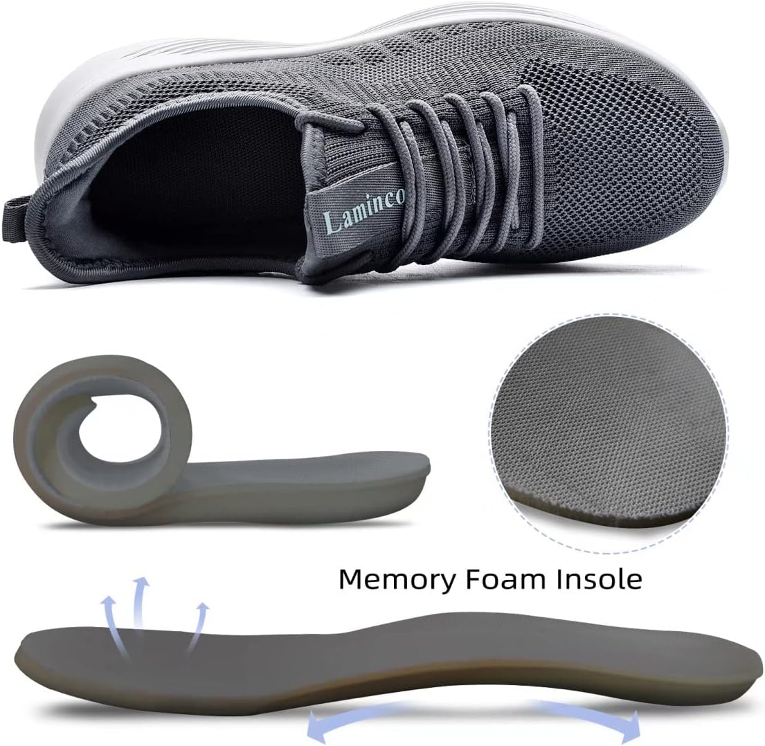 Lamincoa Womens Slip On Walking Shoes Non Slip Casual Road Running Lightweight Mesh Fashion Sneakers for Gym Travel Workout - Image 7