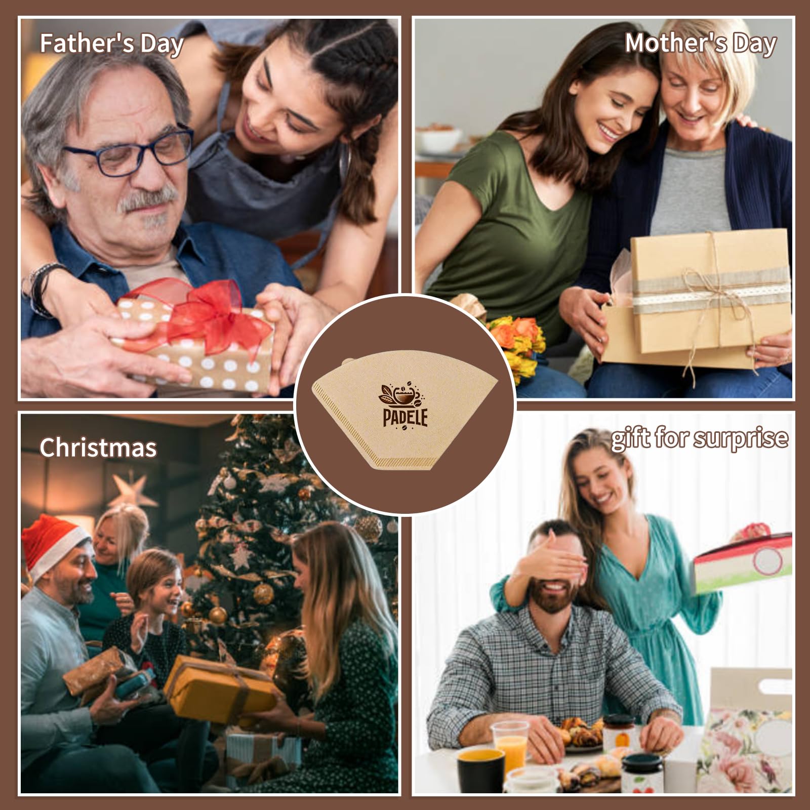 Coffee Filters 4 Cone Coffee Filter 8-12 Cup 200 Unbleached Natural Coffee Filters — view 6