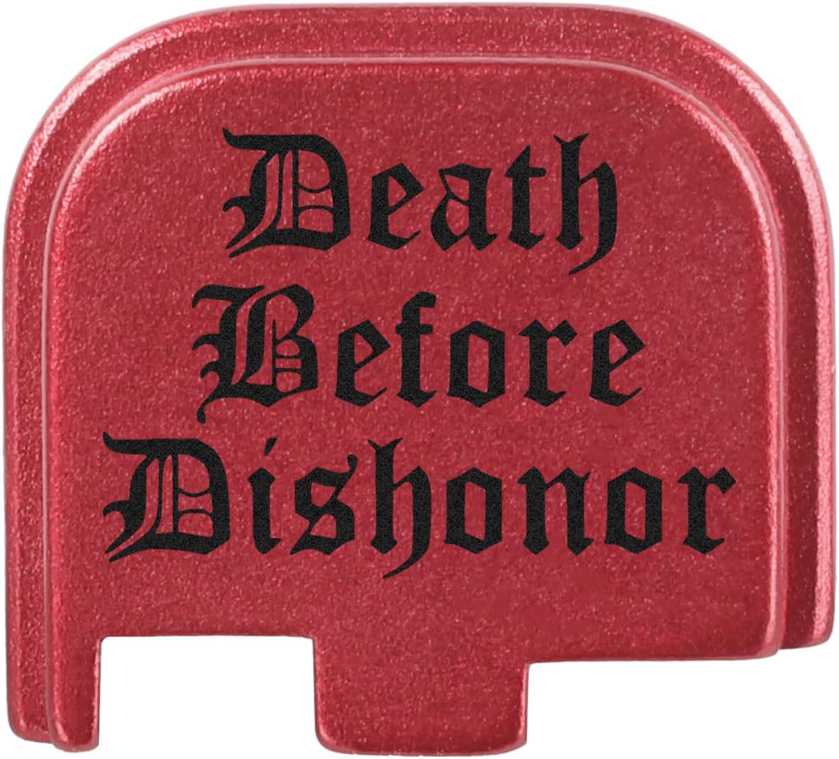NDZ Performance Slide Cover Back Plate for Glock 43 43X 48 & PSA Dagger Micro – Aluminum Upgrade with Black Engraving – Death Before Dishonor – Red