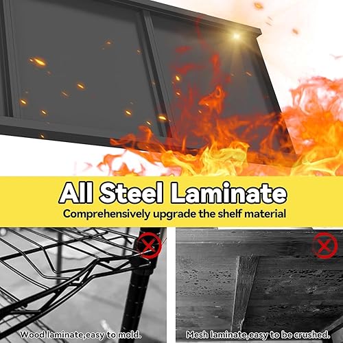 Miniatura 6 de Estantería de garaje de 78 pulgadas de alto, estantes de almacenamiento de garaje resistentes, 3000 libras, estantería industrial ajustable de 5