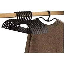 10Pack Coat Hanger Curved Grip Short Neck Hangers for Pants & Black