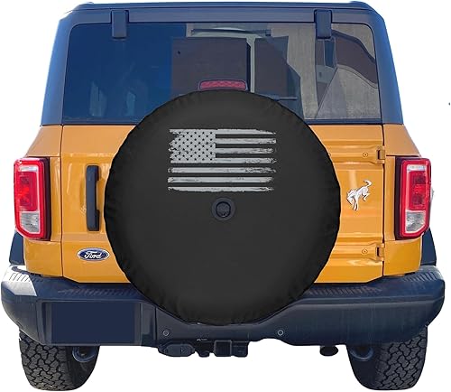 Miniatura 4 de Boomerang Cubierta de neumático suave de 32 pulgadas de EE. UU., bandera envejecida, compatible con Ford Bronco (con cámara de respaldo),