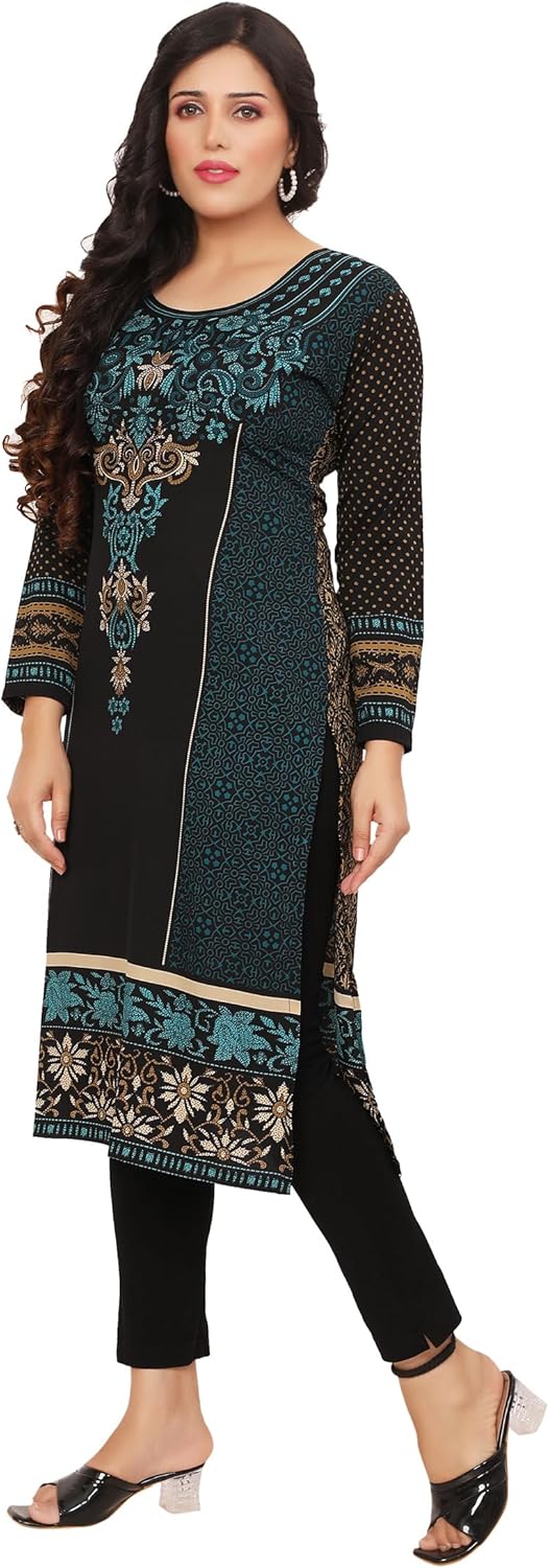 Maple Clothing Long Kurti Women's Indian Tunic Top Kurta Outfit - Image 5