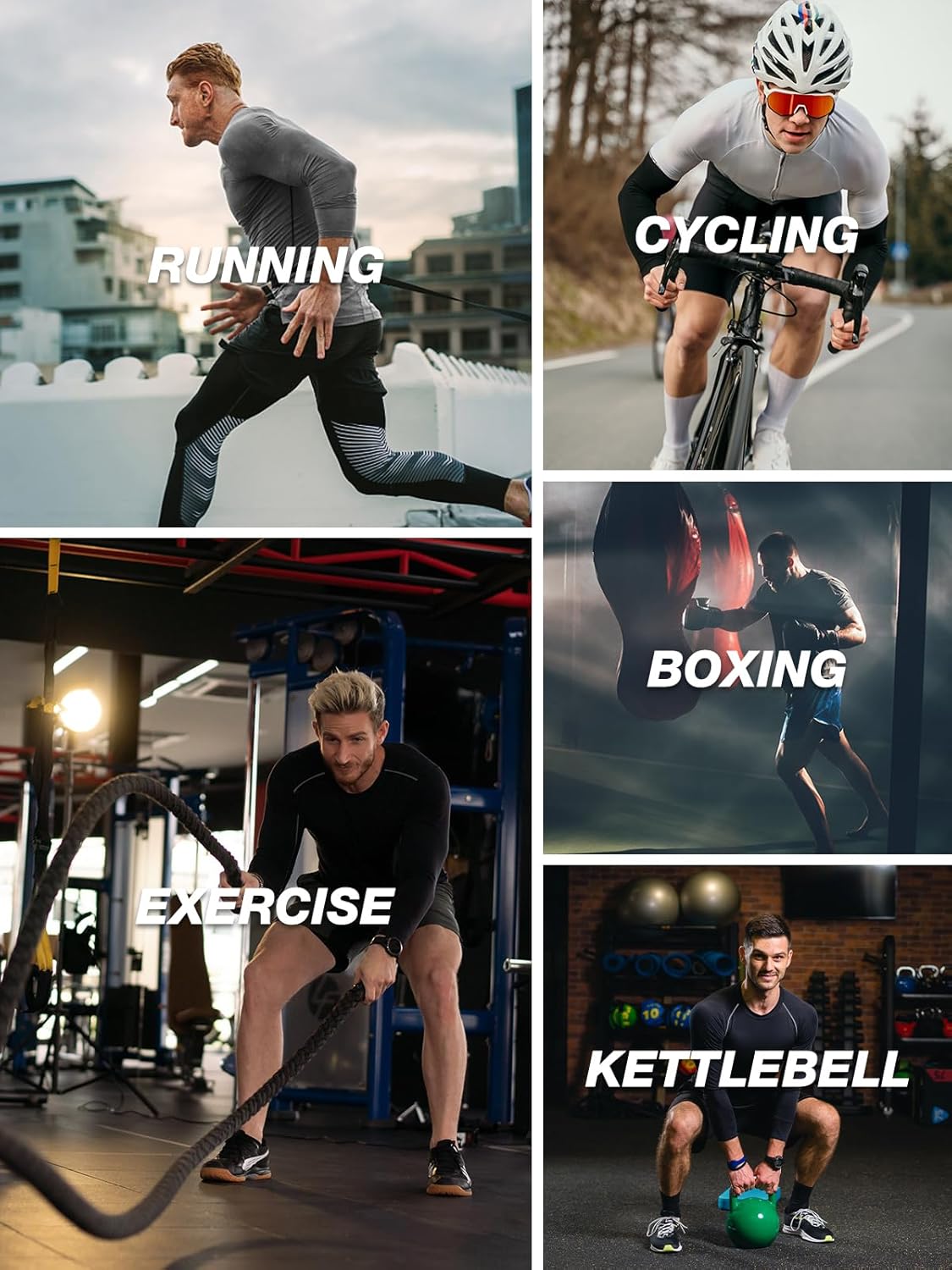 5,6 Pack Compression Shirt Men Long Sleeve Cooling Dry Athletic Workout Base Layer Running Tops - Image 5