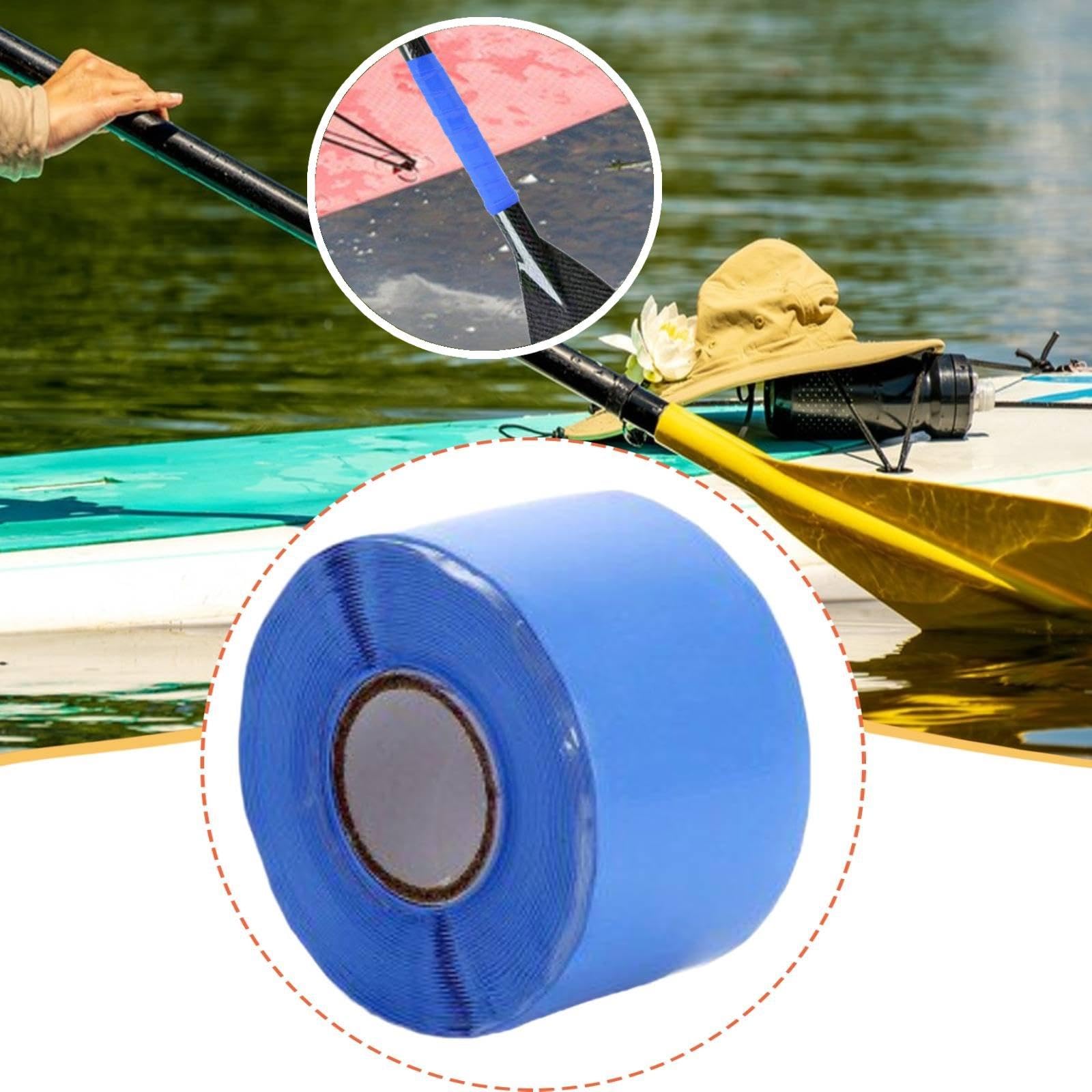 Nastro Antiscivolo, Accessorio per, Nastro Sigillante per Attrezzature Sportive, Attrezzature per Il Fitness, Pesca, Sport Acquatici, Blu