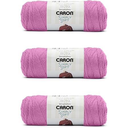 Caron Simply Soft Strawberry Yarn - 3 Pack of 170g/6oz - Acrylic - 4 Caron Simply Soft Strawberry Yarn - 3 Pack of 170g/6oz - Acrylic - 4