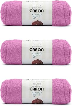 Caron Simply Soft BlackBerry Yarn - Pack of 3 of 170g/6oz - Acrylic - 4 Medium Worsted - Knitting/Crochet