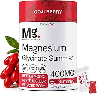 Magnesium Glycinate Gummies 400mg - Sleep Gummies for Kids & Adults - Magnesium Glycinate Chewable High Absorption for Muscle Recovery, Better Sleep & Relaxation (Gojiberry)