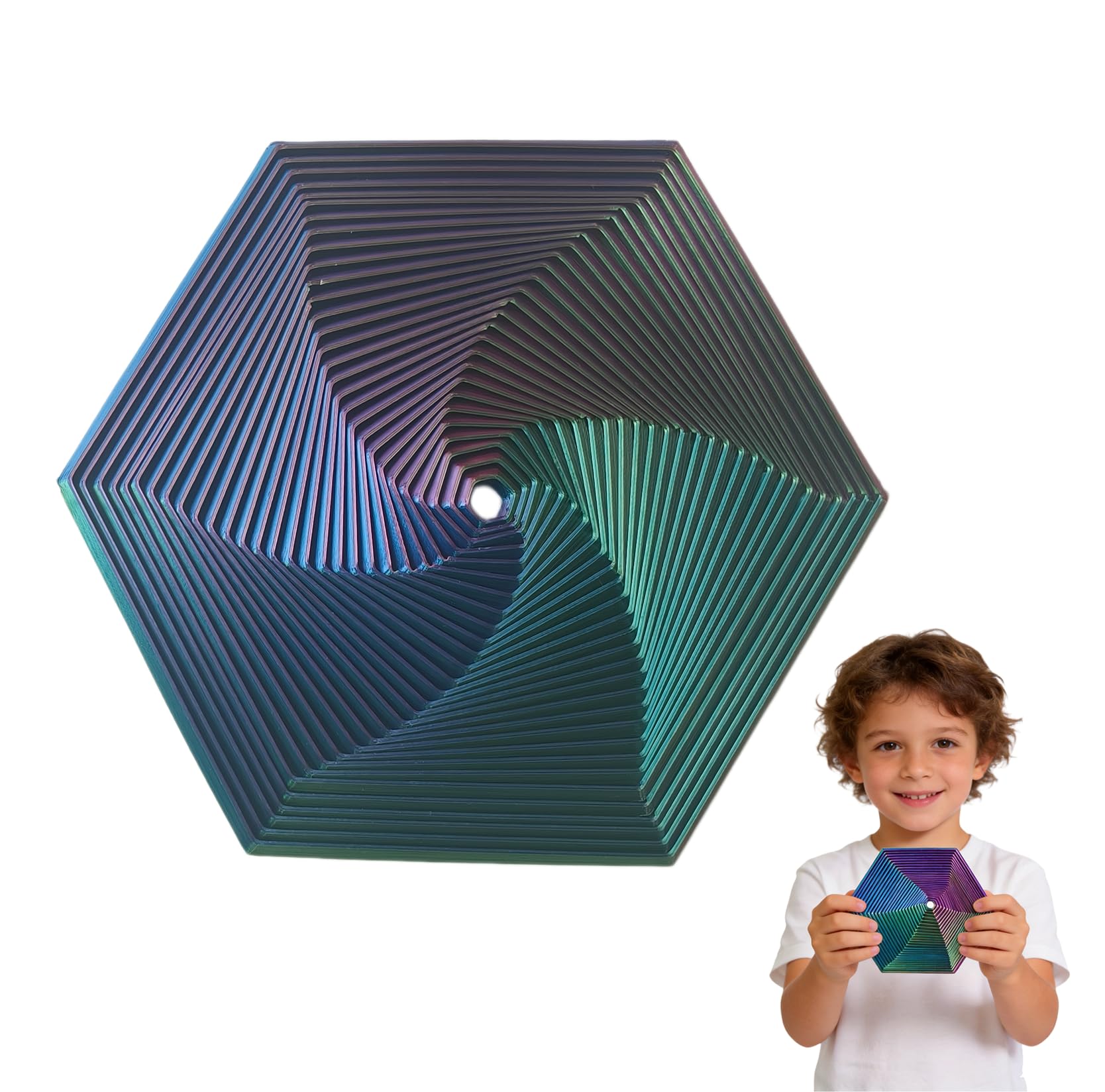 Fractal Fidget Hexagon Anti-Stress Imprimé en 3D Idées Cadeaux Adultes - Anniversaire Noel Fêtes Anxiété Format de Poche Bureau Petit Léger Gadget (Lot de 2 Fractal Fidget Hexagon Anti-Stress Imprimé en 3D Idées Cadeaux Adultes - Anniversaire Noel Fêtes Anxiété Format de Poche Bureau Petit Léger Gadget (Lot de 2
