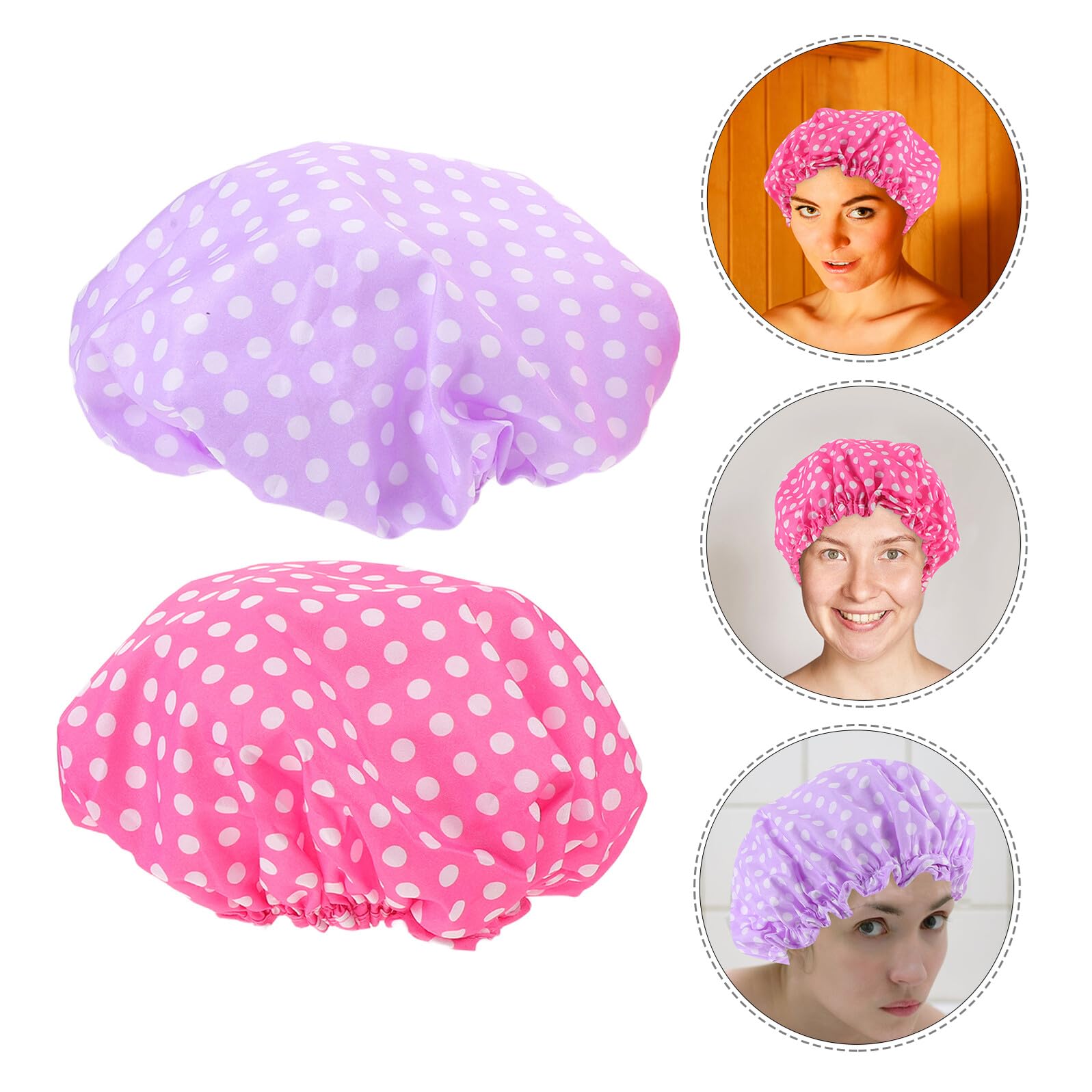 Beaupretty 2Er Pack Haar Badehaube Duschhaube Wiederverwendbar Stylisch Wasserdicht Haarschutzhaube Doppellagig Elastische Badehaube Eva Haarkappe