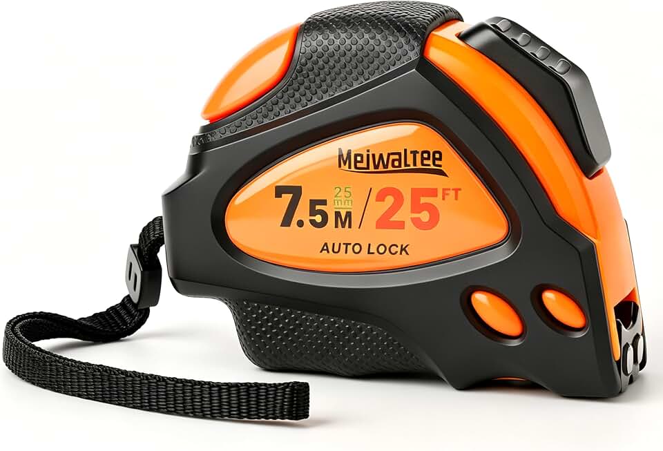 Mètre Ruban auto-lock 7,5 M x 25 mm Largeur avec échelles lisibles en pouces et en métrique