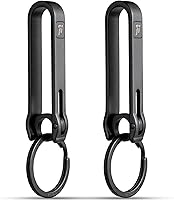 Vista 8 de FEGVE Clip de llavero de titanio para hombre, clip para llavero con trabilla para cinturón, llavero con gancho para llaves para pantalones, monedero