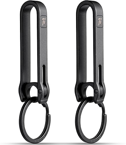 Miniatura 8 de FEGVE Clip de llavero de titanio para hombre, clip para llavero con trabilla para cinturón, llavero con gancho para llaves para pantalones, monedero