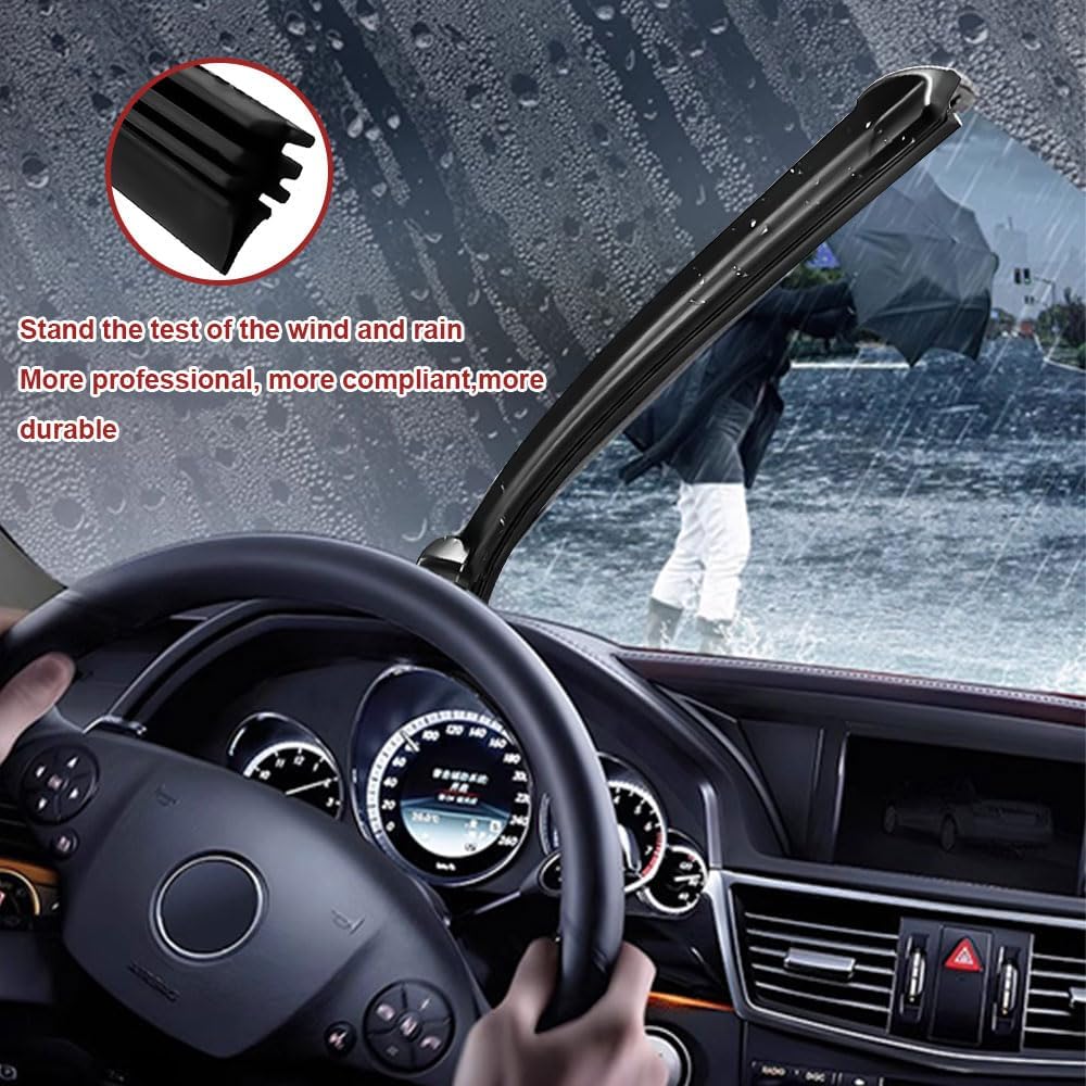 4PCS Wiper Blade Refill, Universal Wiper Rubber Refills, Adjustable Size of Universal Replacement Windshield Wiper Refill Replacement for Front & Rear Windshield Wiper Baldes Rubber Strip (26Inch)