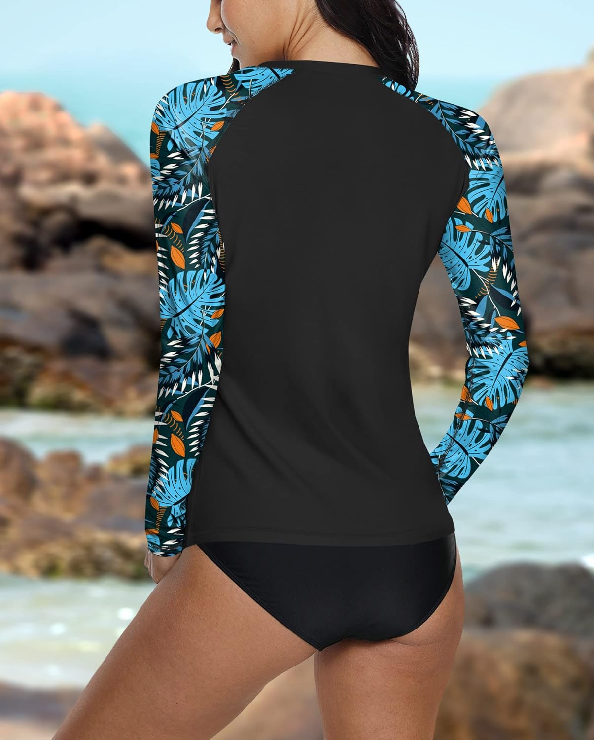 BesserBay Women Long Sleeve Sun Protection UV Rashguard Swim Shirt - Image 7
