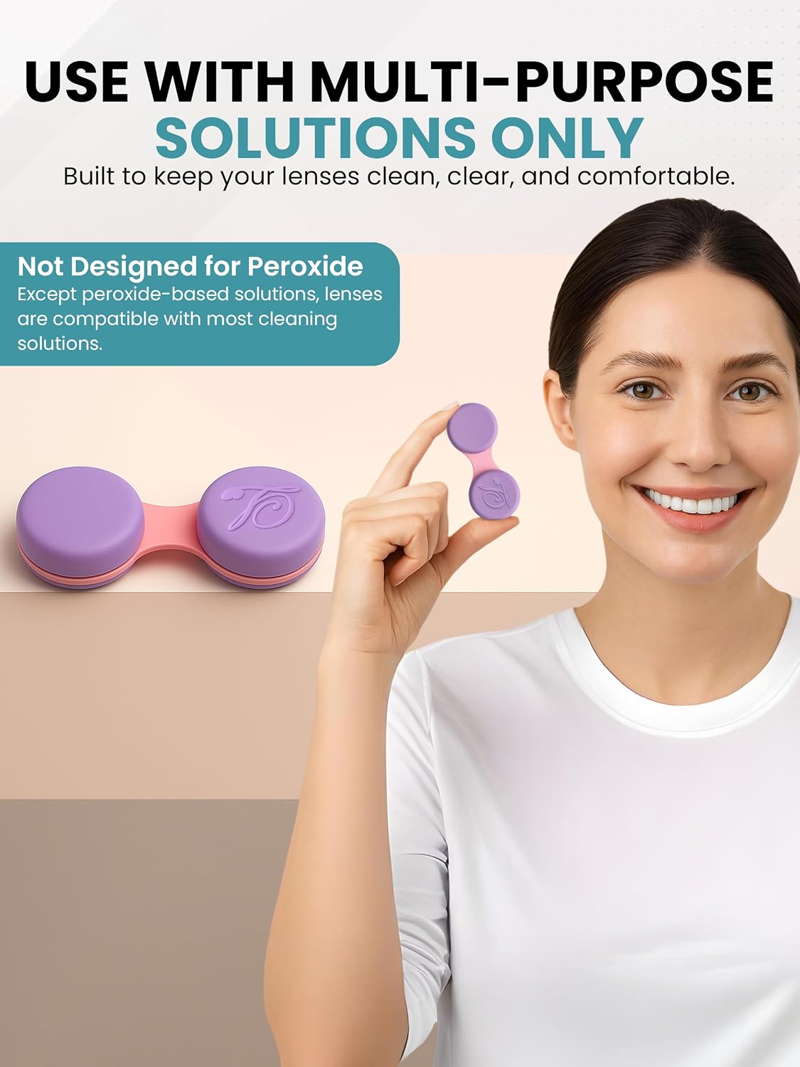 SPORTS WORLD VISION 3PC Purple Macaroon Contact Lens Case | Compact, Portable & Leakproof Contact Lens Holder | Durable, Travel-Friendly Contact Lens Solution Box with Same Color Set