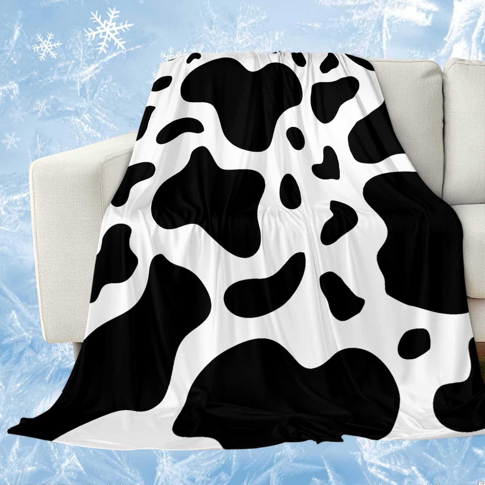 Cooling Blanket Cow Print Cooling Blankets for Hot Sleepers Farmhouse Black White Spots Cool Blankets Soft Lightweight Ice Cold Summer Throw Blanket