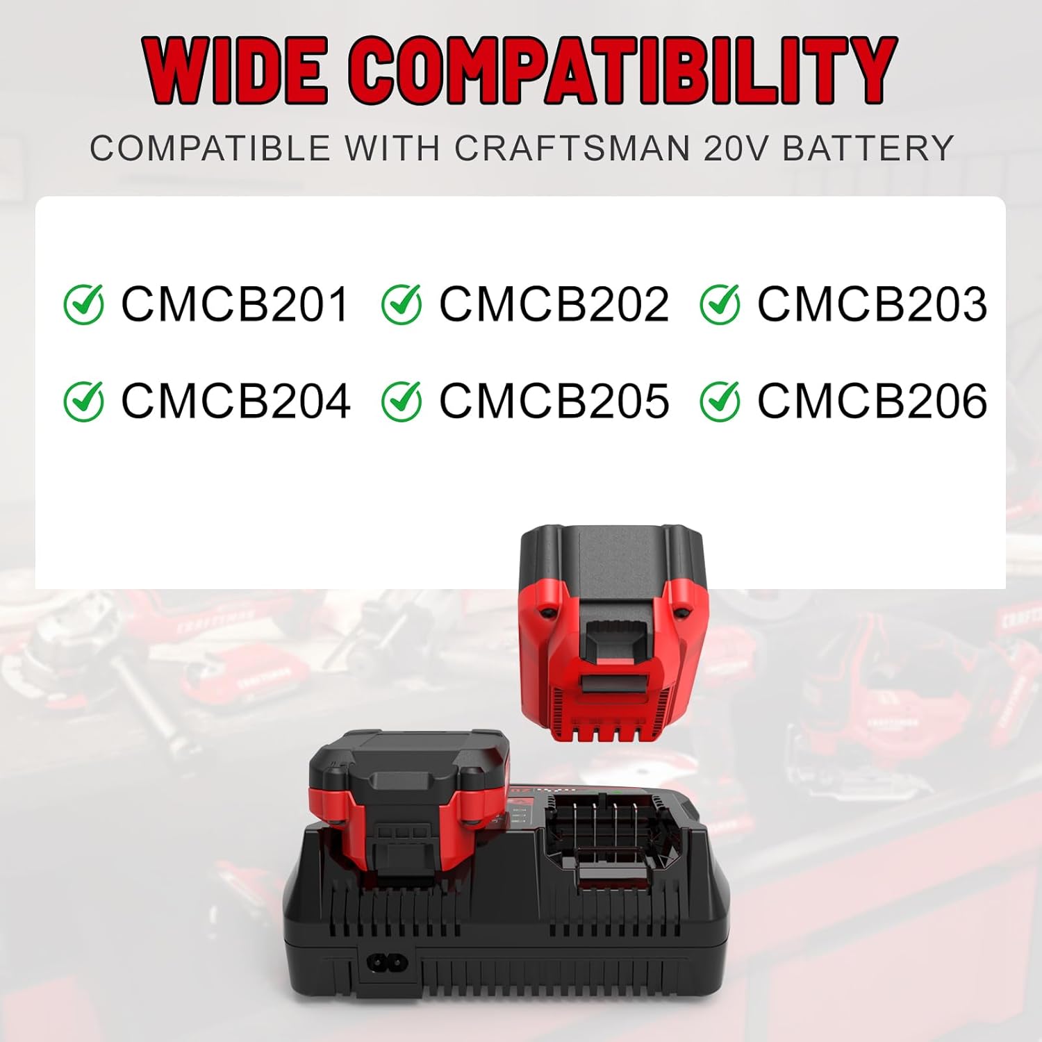 CMCB124 Dual Port V20 Charger for Craftsman V20 Battery CMCB202 CMCB204 CMCB205 Replacement for Craftsman 20V Battery Charger - Image 3