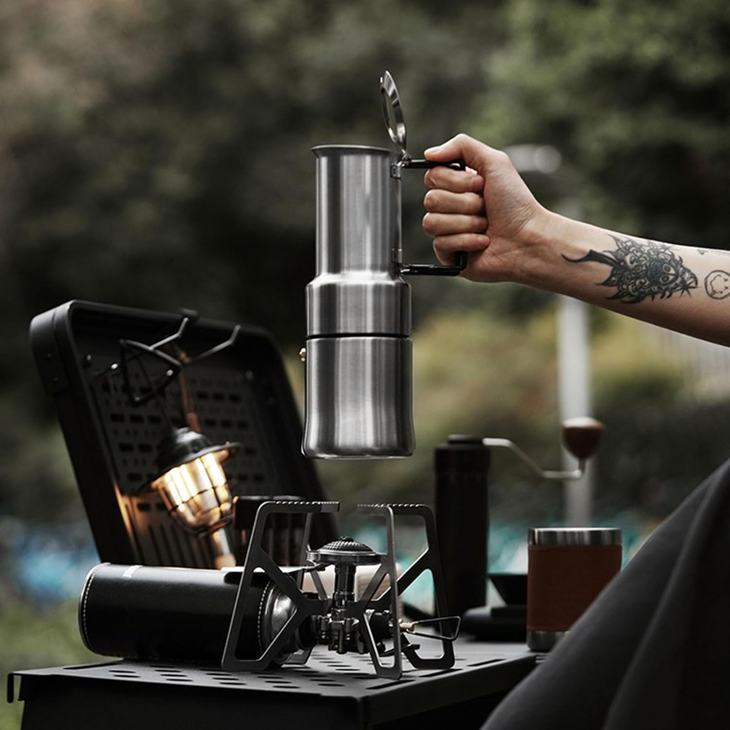 Stainless Steel Mocha Pots 350ml for Fast Rich Espresso Brewing with Cup for Kitchen Home and Camping Picnics