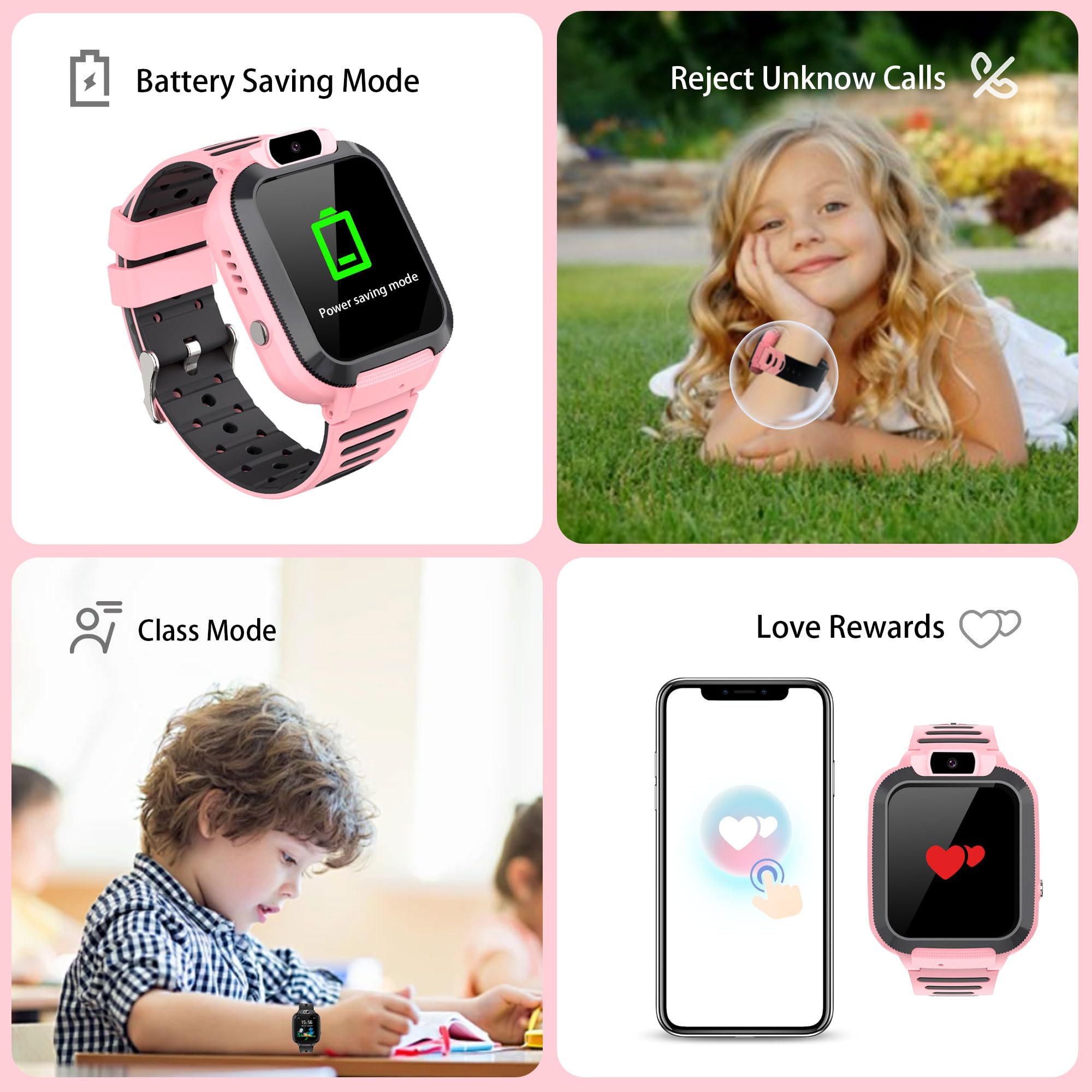 Smartwatch Bambini con GPS Giochi Chat Vocale SOS Digitale Sveglia