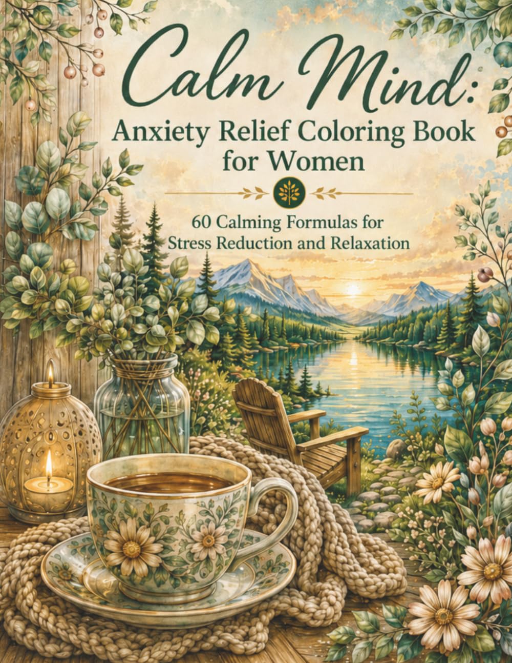 Calm Mind: Anxiety Relief Coloring Book for Women: 60 Calming Formulas for Stress Reduction and Relaxation