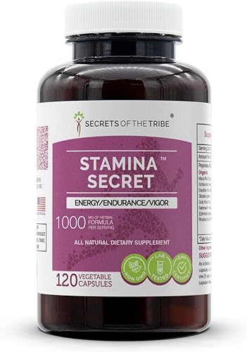 Stamina Secret 120 Cápsulas, 1000 mg, Maca, Schisandra, Eleuthero Ginseng Siberiano, Gotu Kola, Barrenwort - Horny Goat Weed, Rhodiola.